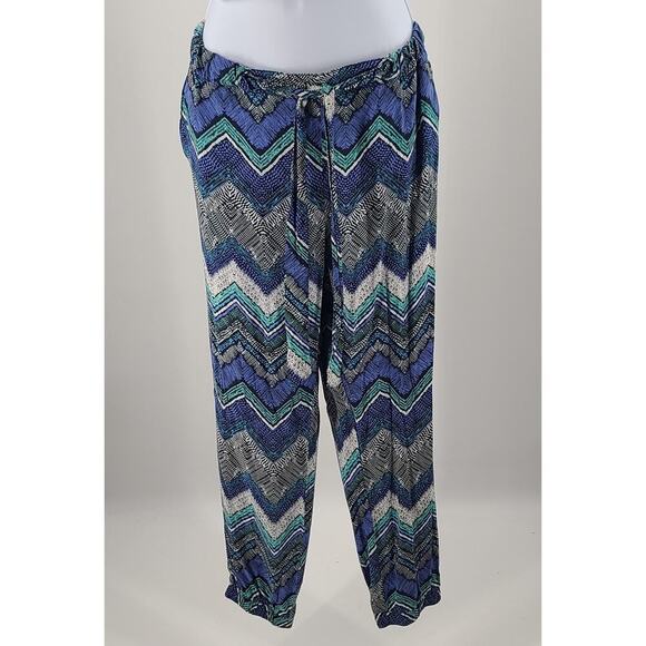 Joe B women's hippie magic jogger boho pants blue Size XL Dopamine funky quirky - Picture 1 of 7
